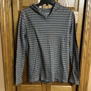 Men’s Grey / Black Stripe Hoodie - small